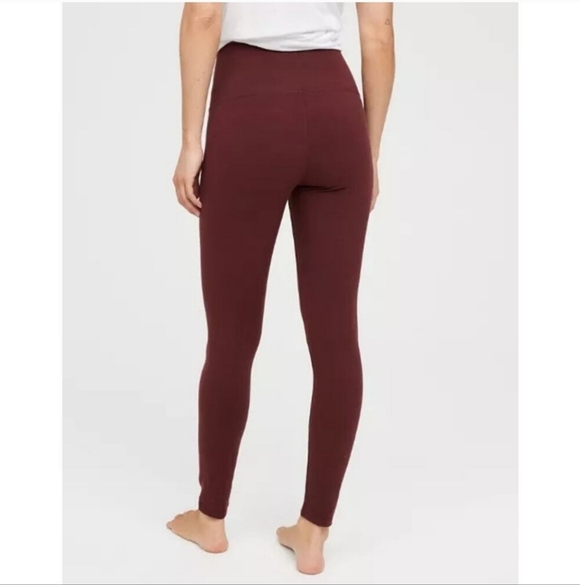 💚5/$25 OFFLINE By Aerie OG High Waisted Burgunday Legging Size Medium - Picture 3 of 7